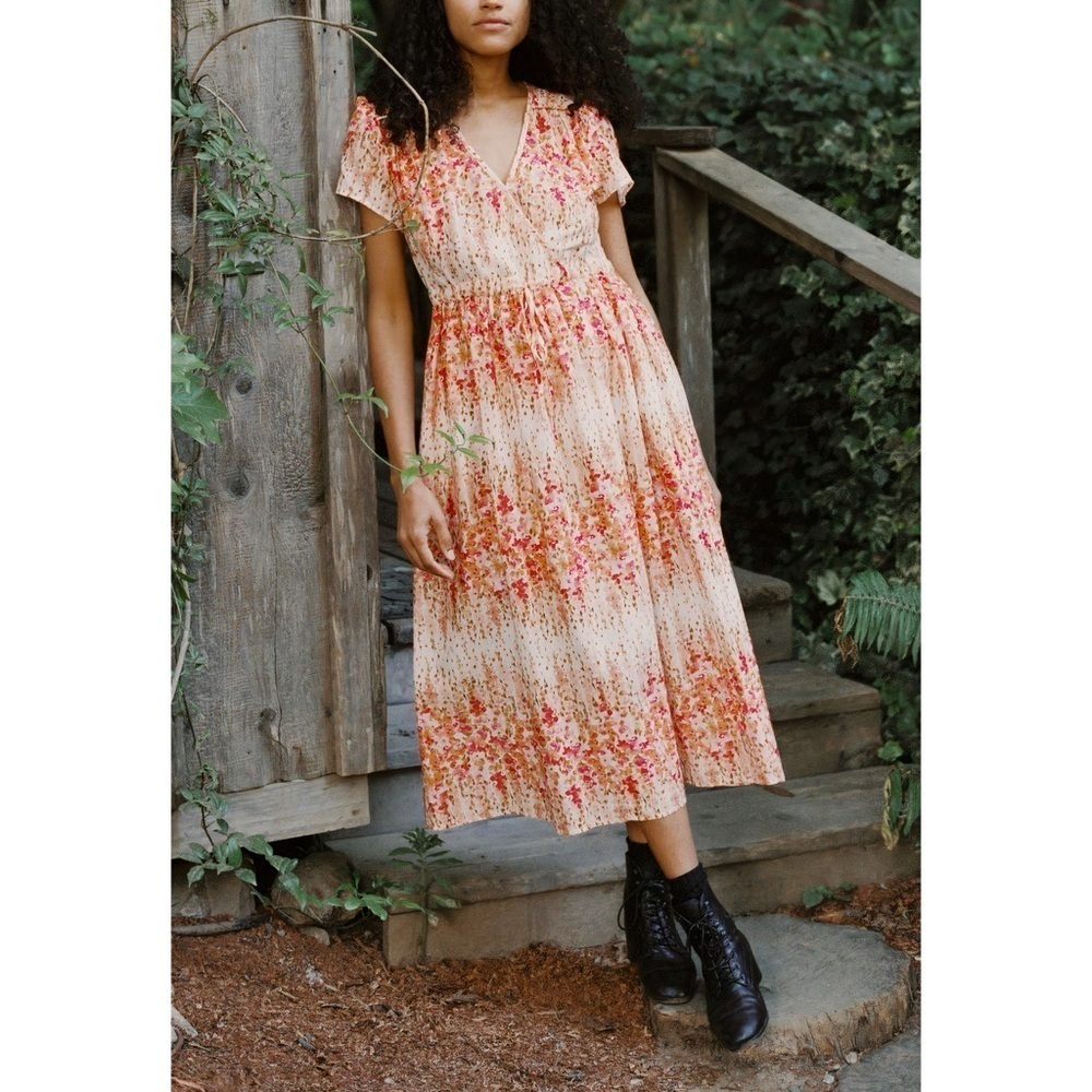 NWOT Christy Dawn The Dawn Floral Midi Dress in Sunset Gladiola